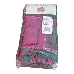 Sunweave Holiday Collection Winter Waltz Red Napkins set of 4, 18"X18" VTG 2001